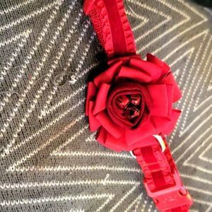 Jingle Bell Poinsettia Dog Collar for Large Dogs - Neck Size 18-26in.